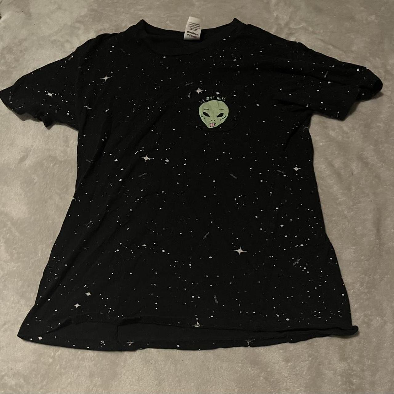 Eighty Eight Brand Get Weird Alien Skeleton Skateboard Graphic Tee Black S - View 6