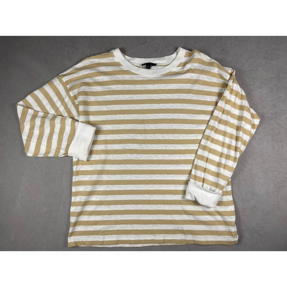 J.Crew Painter Slub Cotton Boatneck Tee White Long Sleeve Top L - View 12