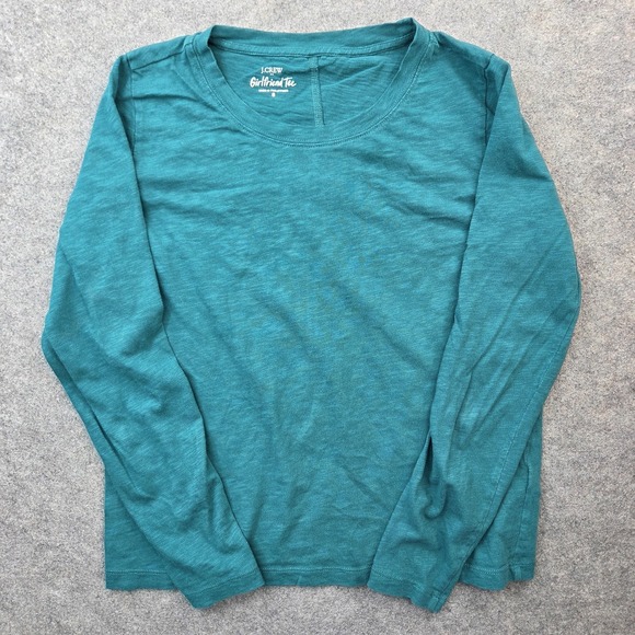 J.Crew Painter Slub Cotton Boatneck Tee White Long Sleeve Top L - View 18