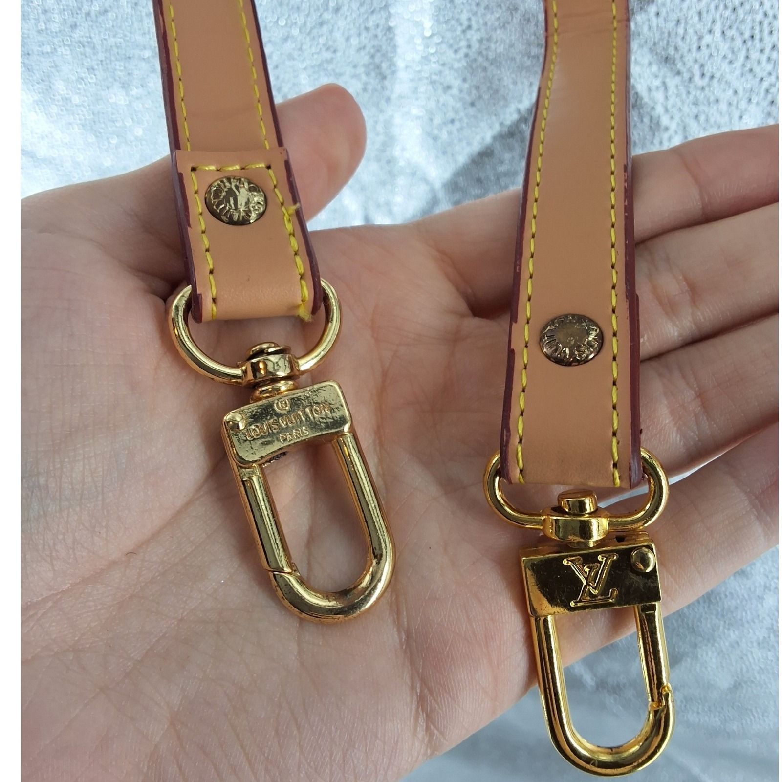 Louis Vuitton Vachetta Leather Crossbody Shoulder Strap Gold Hardware Tan