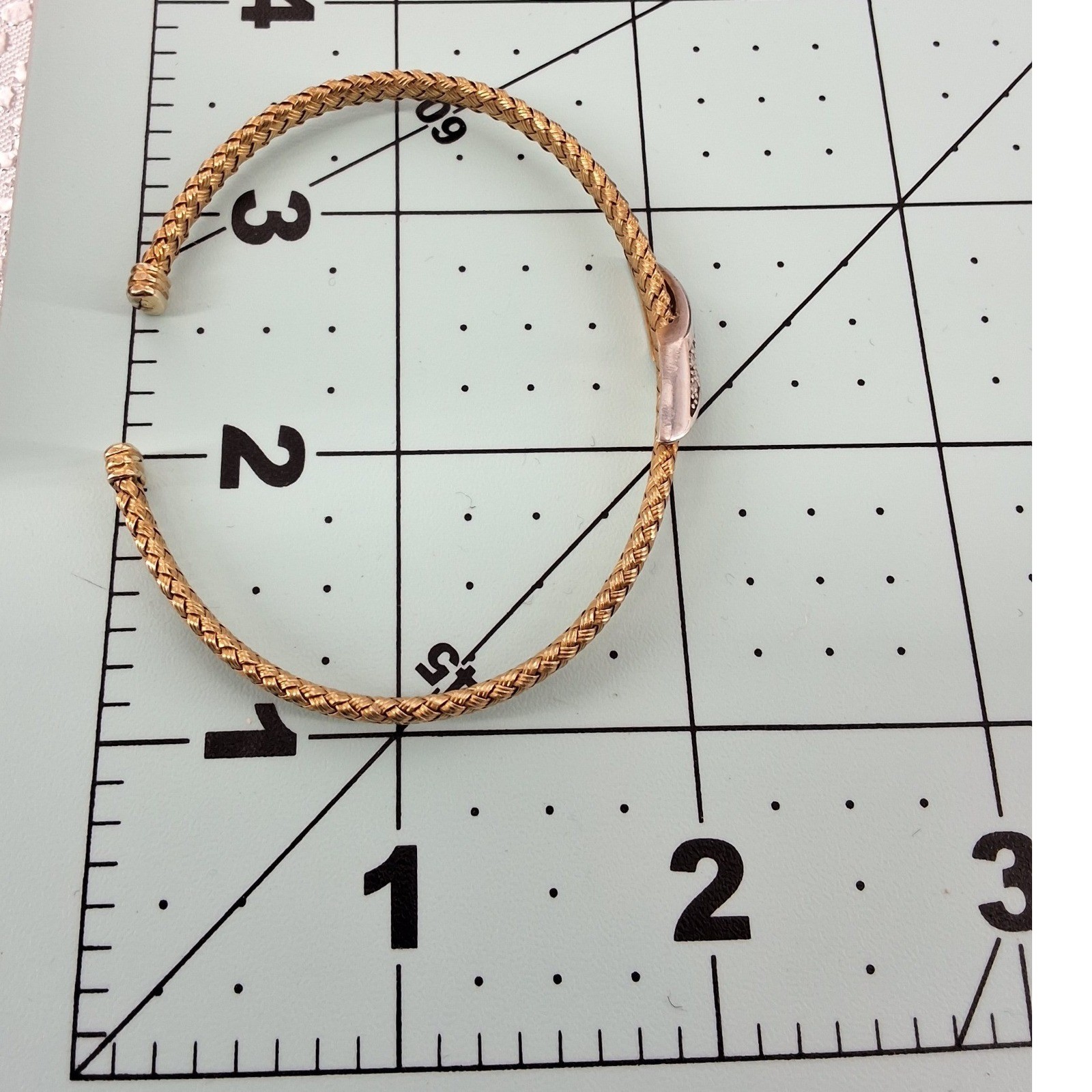 18k Over Silver 0.16 Ct. Tw. Diamond Bangle Bracelet In Gold OS - View 5