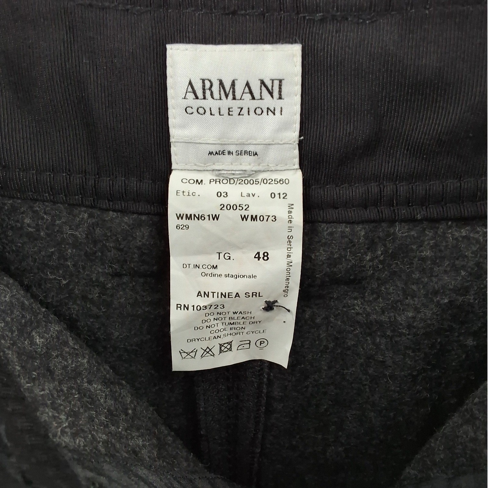 Armani Collezioni Grey Wool Blend A-Line Skirt Velvet Waist IT 48 US 12 - View 3