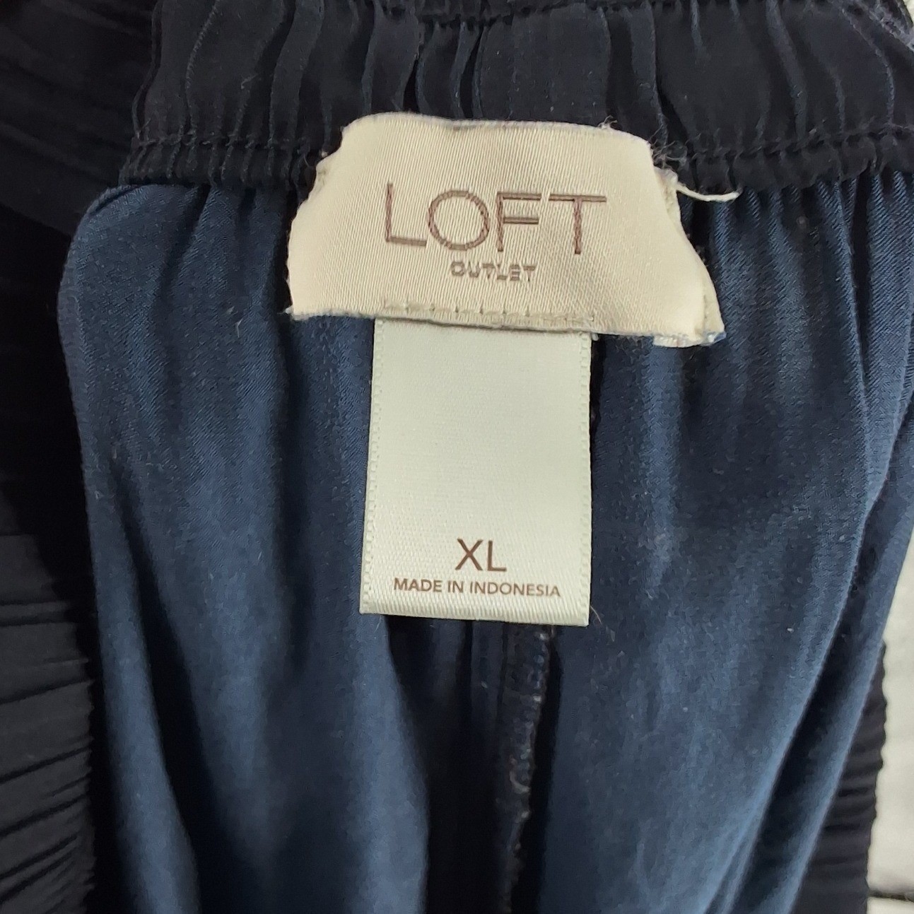 LOFT Outlet Womens XL Navy Blue Elastic Waist High Side Slit Maxi Skirt Casual - View 5