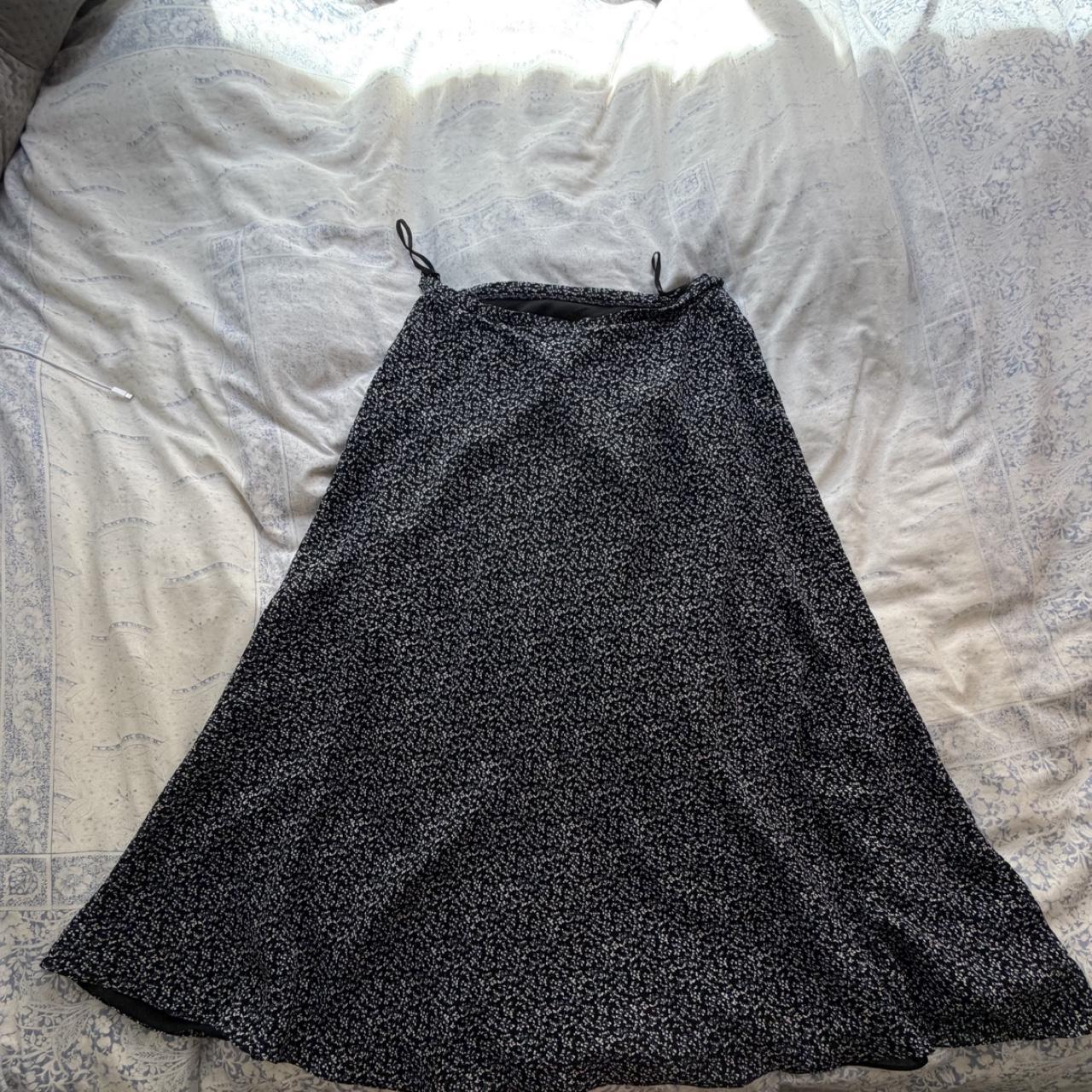 Spiegel Women 12 Dark Gray 100% Silk Paneled A-Line Midi Skirt Lined D7354 - View 6