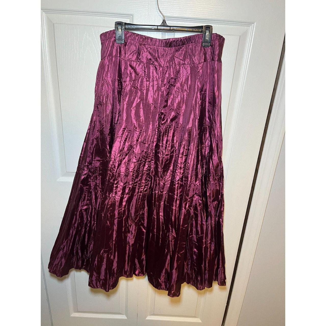 Spiegel Women 12 Dark Gray 100% Silk Paneled A-Line Midi Skirt Lined D7354 - View 10