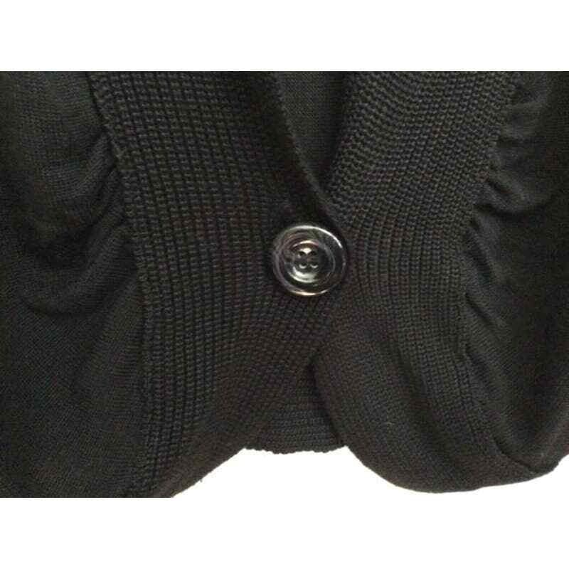 Selé Black Rayon Short Sleeve Cropped Bolero Shrug Single Button Cardigan M