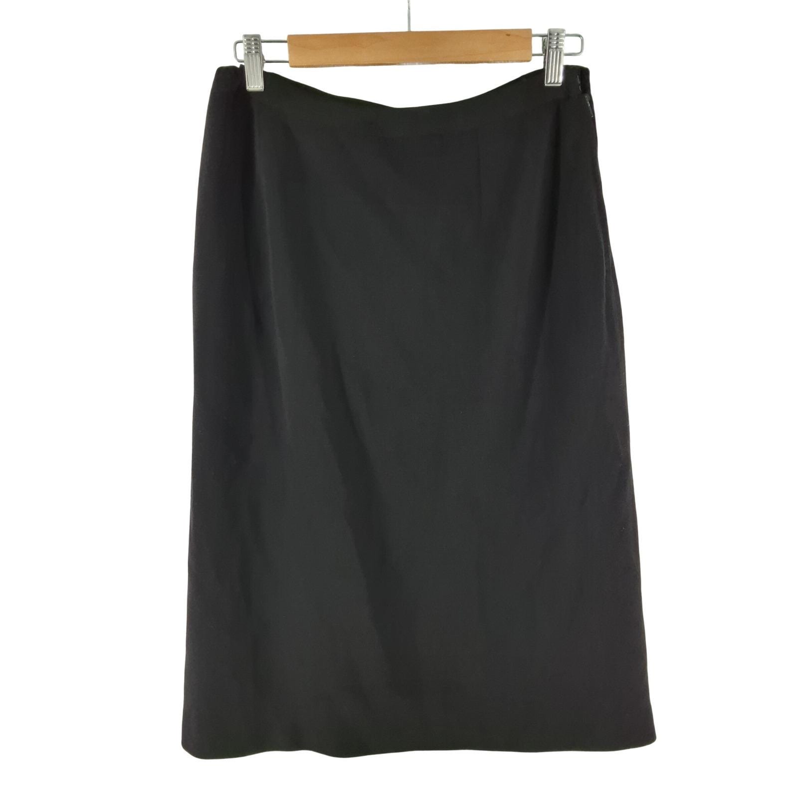 Vintage Marchesa di Gresy I Magnin Black Wool Pencil Skirt Made in Italy Sz 18