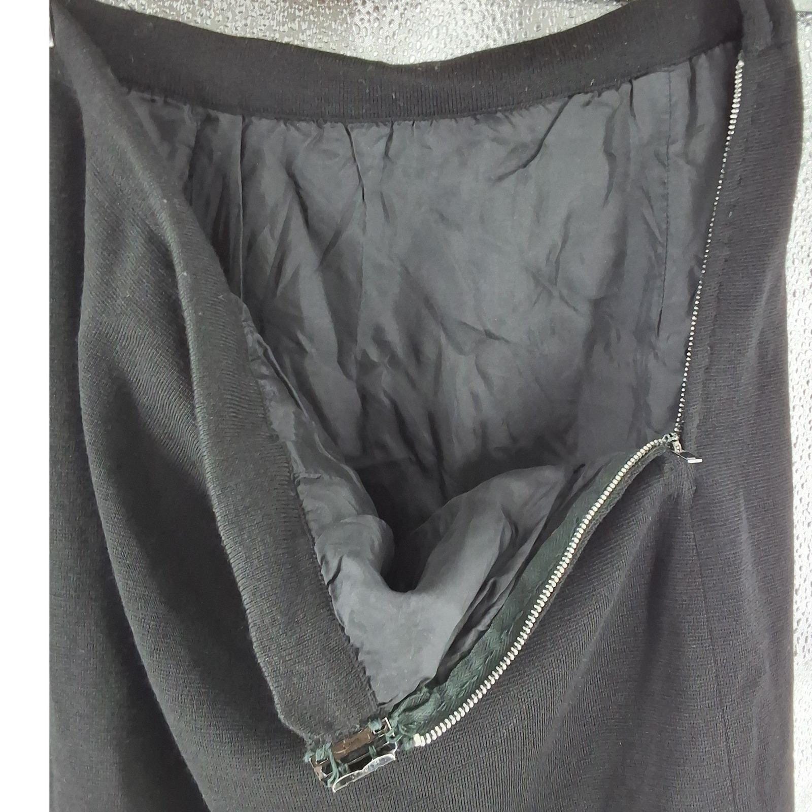 Vintage Marchesa di Gresy I Magnin Black Wool Pencil Skirt Made in Italy Sz 18