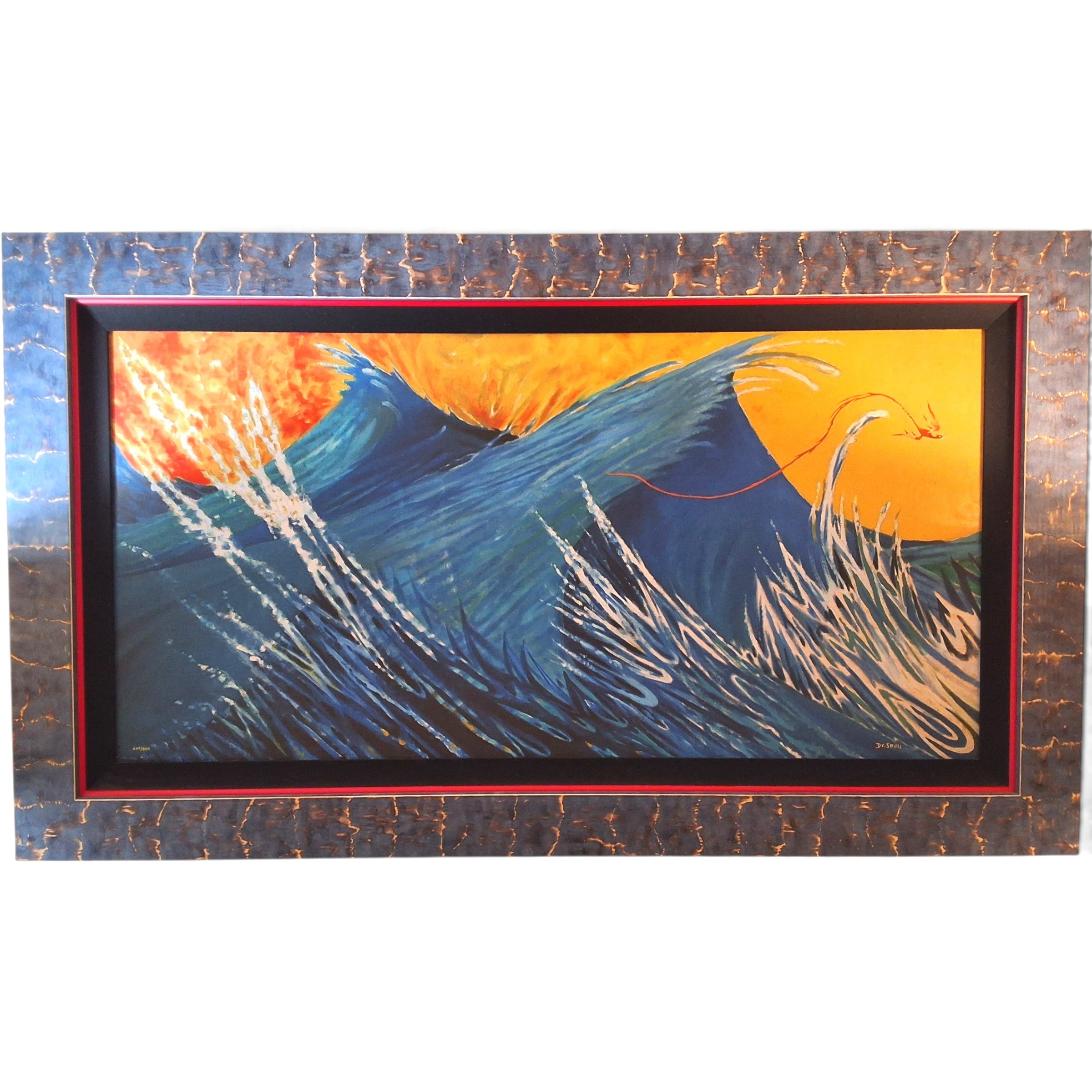 Dr Seuss Firebird Limited Edition Canvas Print Tigerwood Frame RARE COA 669/850