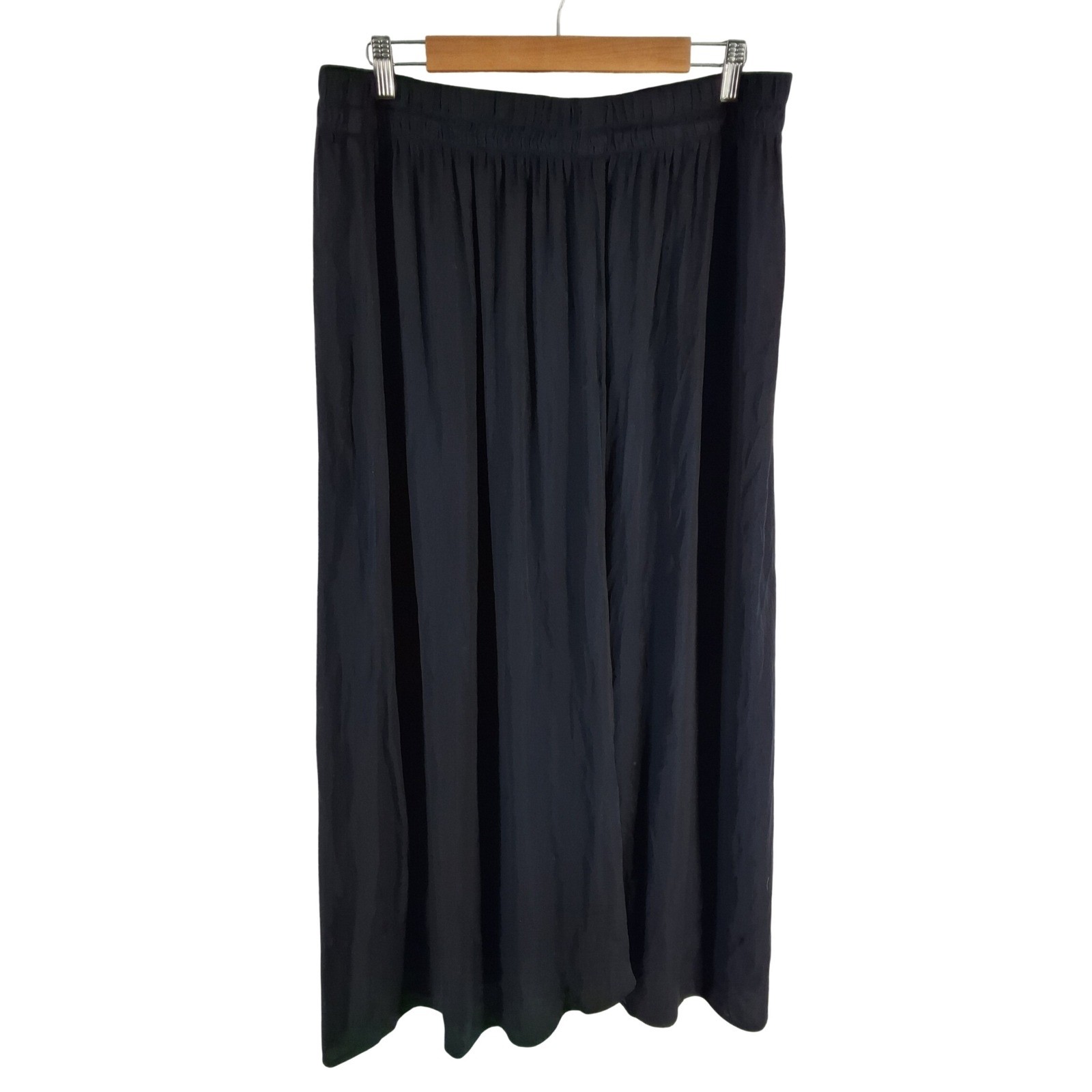 LOFT Outlet Womens XL Navy Blue Elastic Waist High Side Slit Maxi Skirt Casual