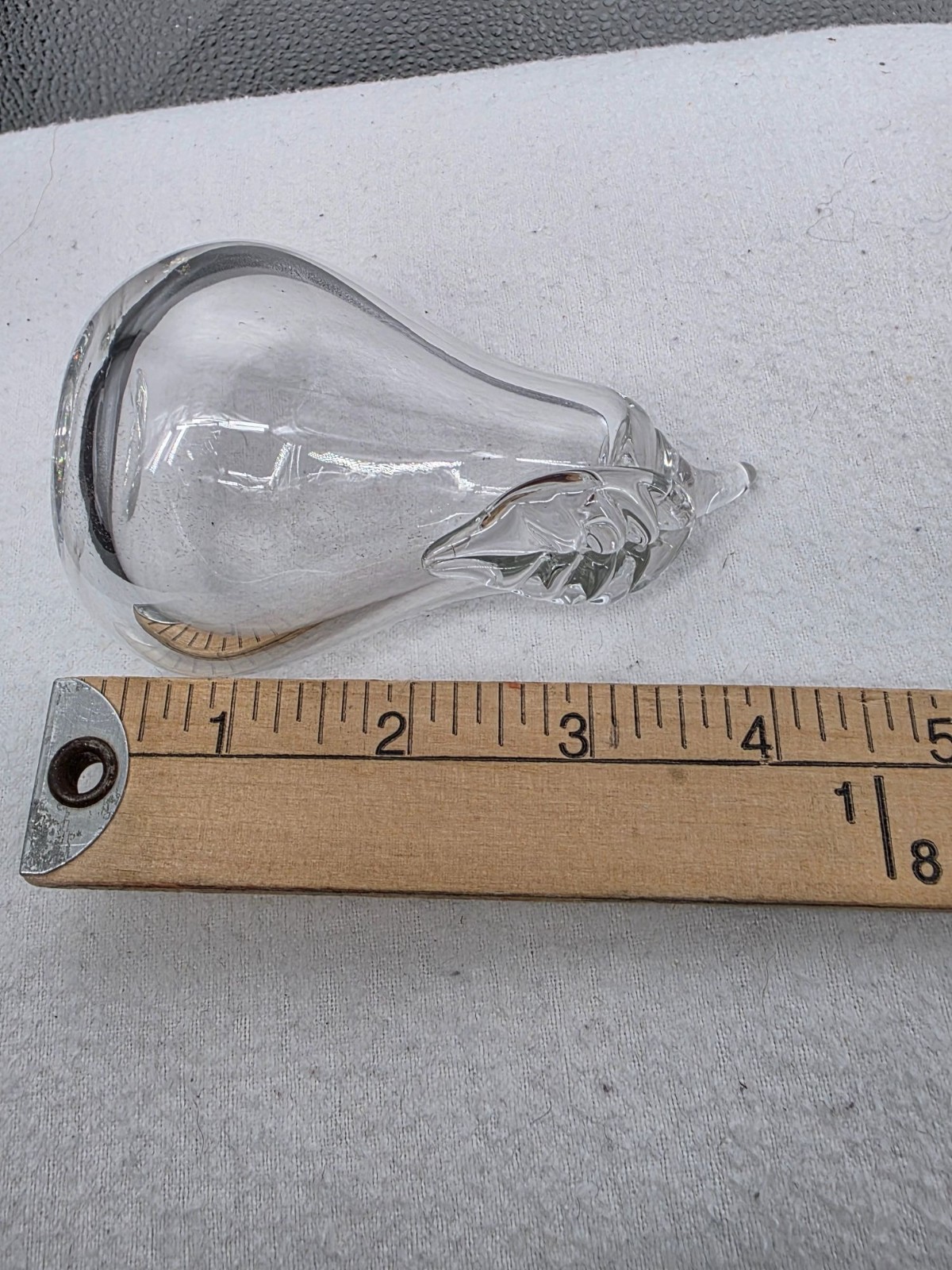 Princess House Blown Glass Pear Figurine Paperweight 3 Inch Clear Fruit‎ Decor - View 5