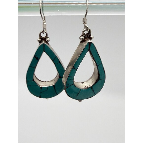 Vintage Gold Tone Faux Pearl Teardrop Earrings Wave Dangle Bridal‎ Post 1.25" - View 15