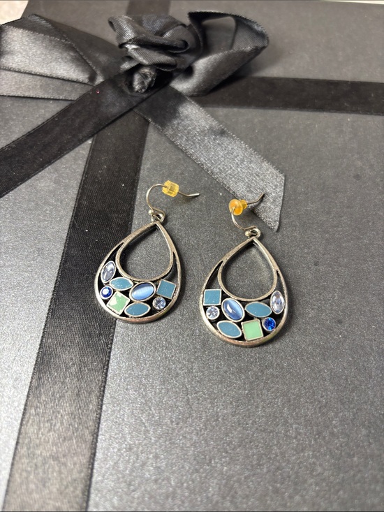 Vintage Gold Tone Faux Pearl Teardrop Earrings Wave Dangle Bridal‎ Post 1.25" - View 19