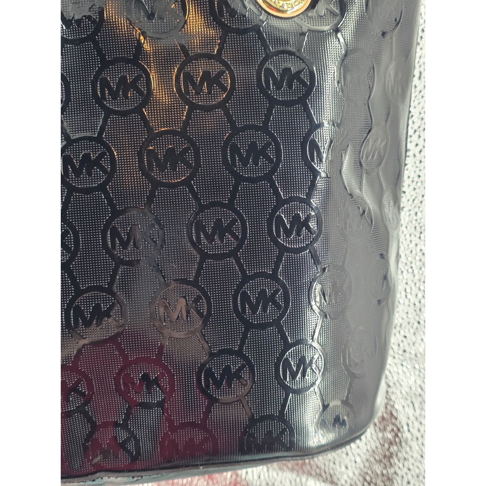 Michael Kors MK Black Patent Leather Tote Shoulder Bag Medium EUC!‎ - View 16