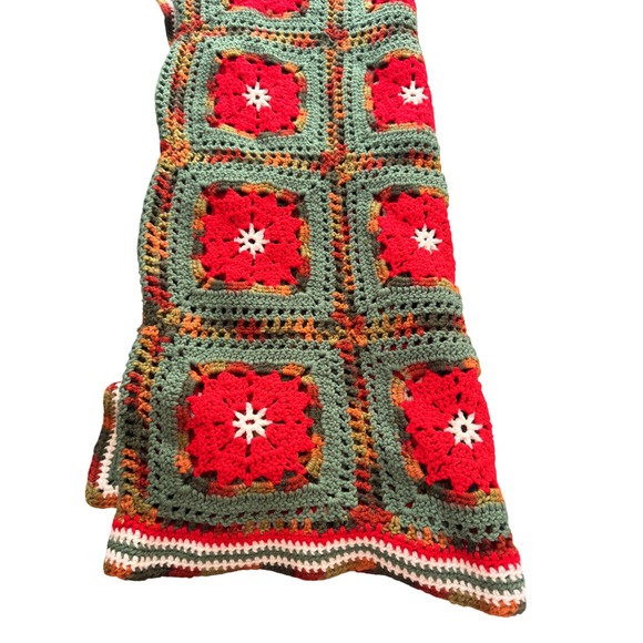Handmade Crochet Granny Square Throw Blanket 30x30 Multicolor Boho Retro - View 12