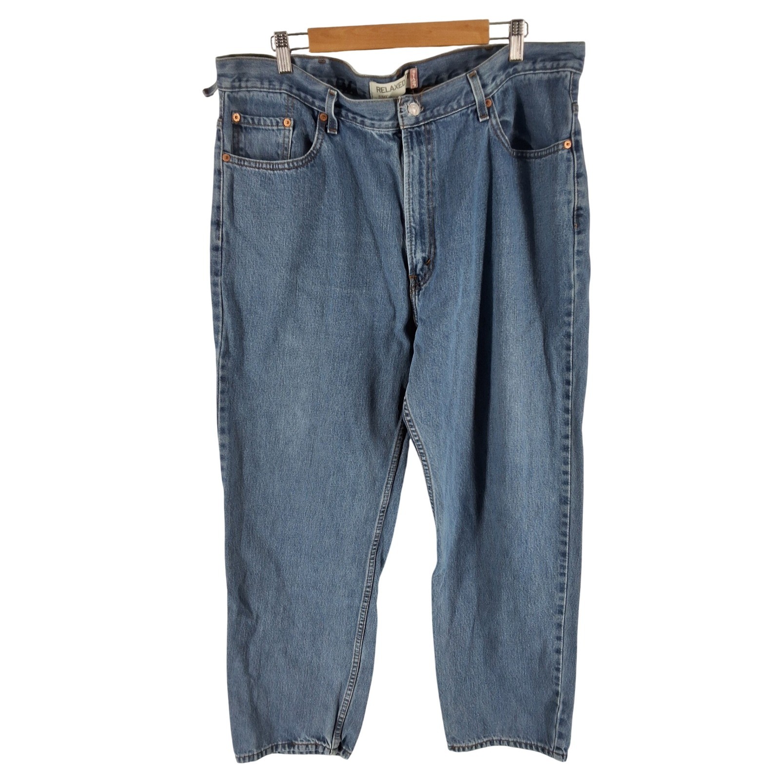 Levi's 550 Relaxed Fit Mens Blue Jeans W42 L32 Medium Wash Cotton Denim