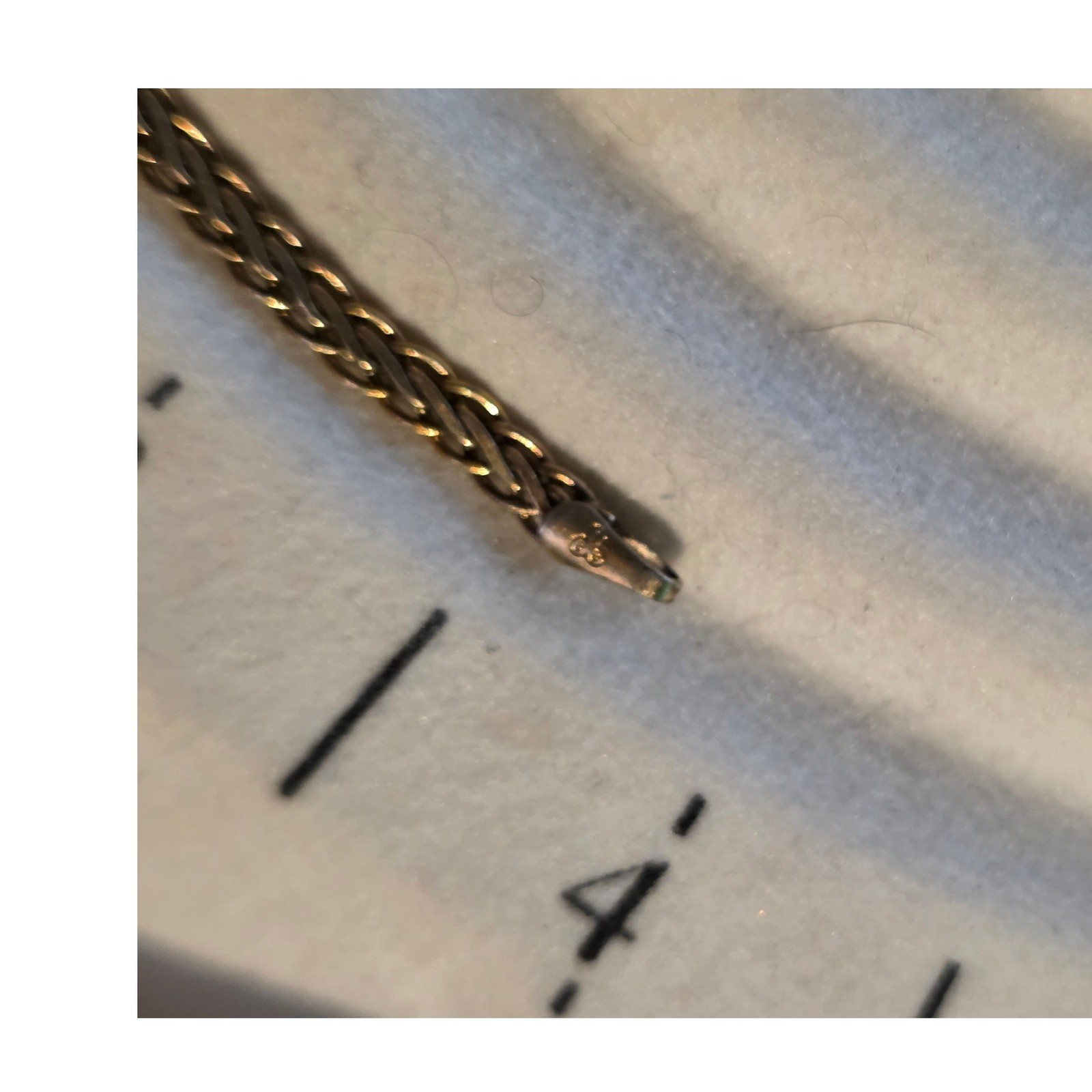 Italy 925 Sterling Silver‎ Gold Vermeil Wheat Chain Bracelet 7" 3.2g Minimalist - View 7