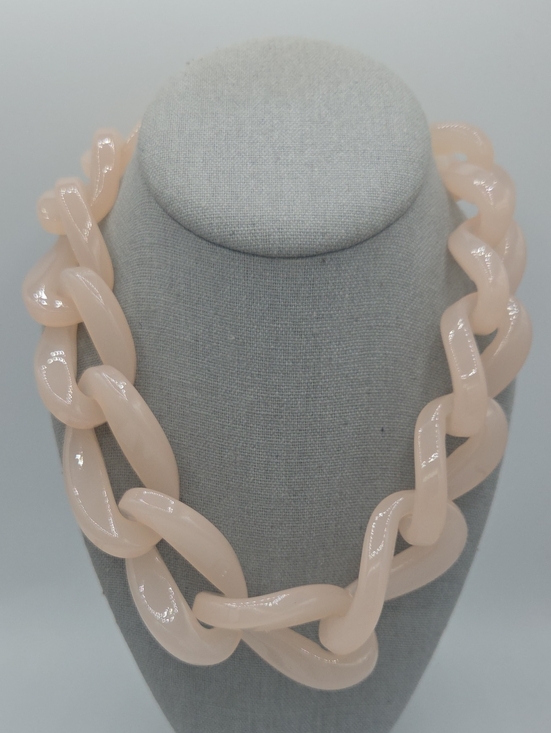 J. Crew Long Chain Faceted Rondelle Rhinestone Station Necklace Peach Fizz - View 10