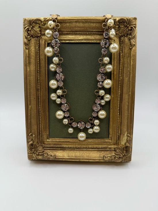 J. Crew Long Chain Faceted Rondelle Rhinestone Station Necklace Peach Fizz - View 12