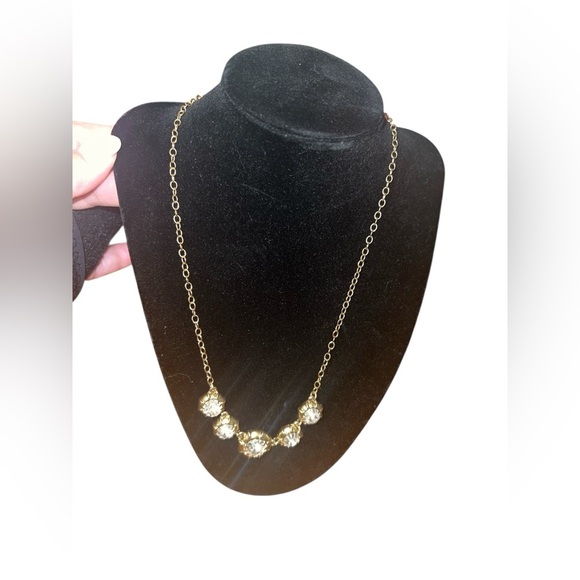 J. Crew Long Chain Faceted Rondelle Rhinestone Station Necklace Peach Fizz - View 16