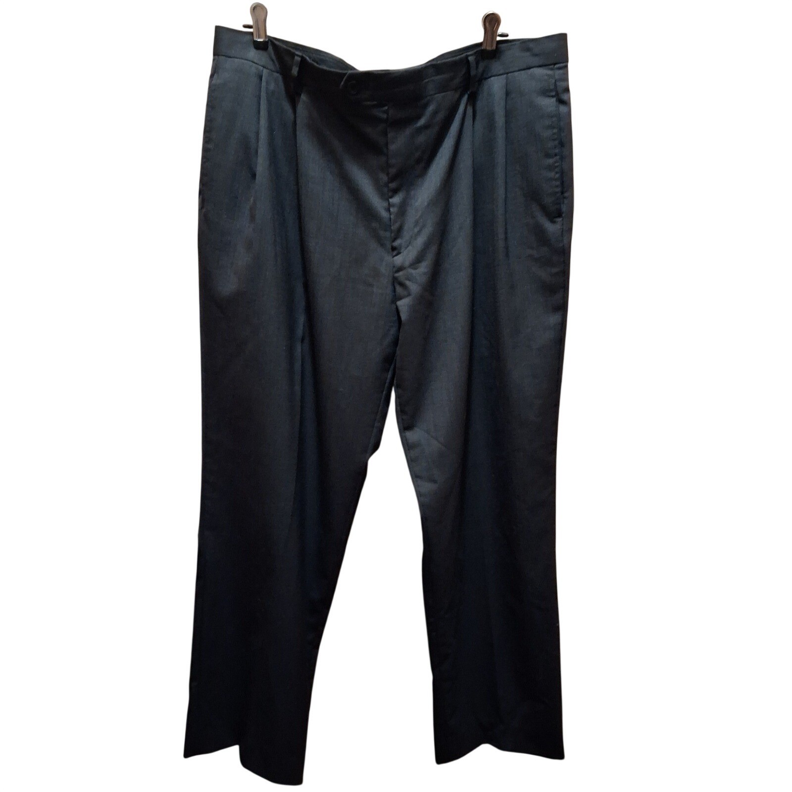 Executive Men's Wool Dress Pants Charcoal Gray Pleated‎ 38x30 Slacks Business