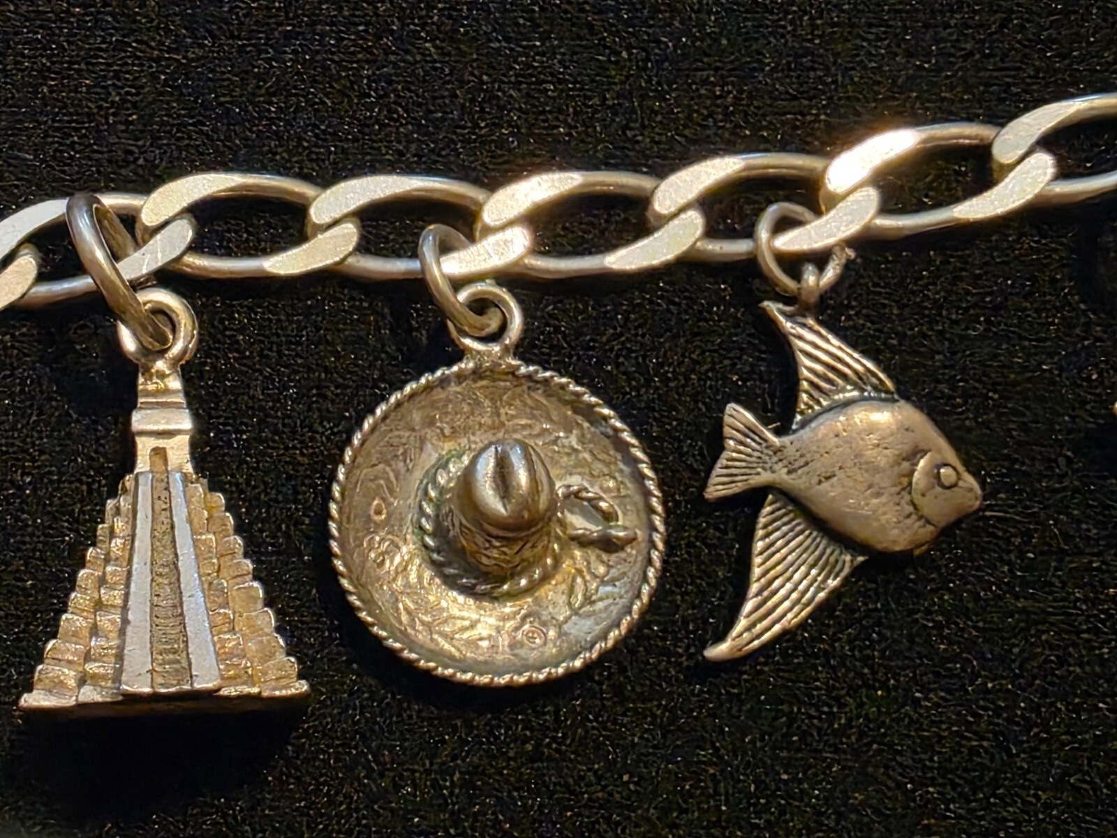 Sterling Silver Mexico Charm Bracelet With Ocean & Travel-Themed Charms