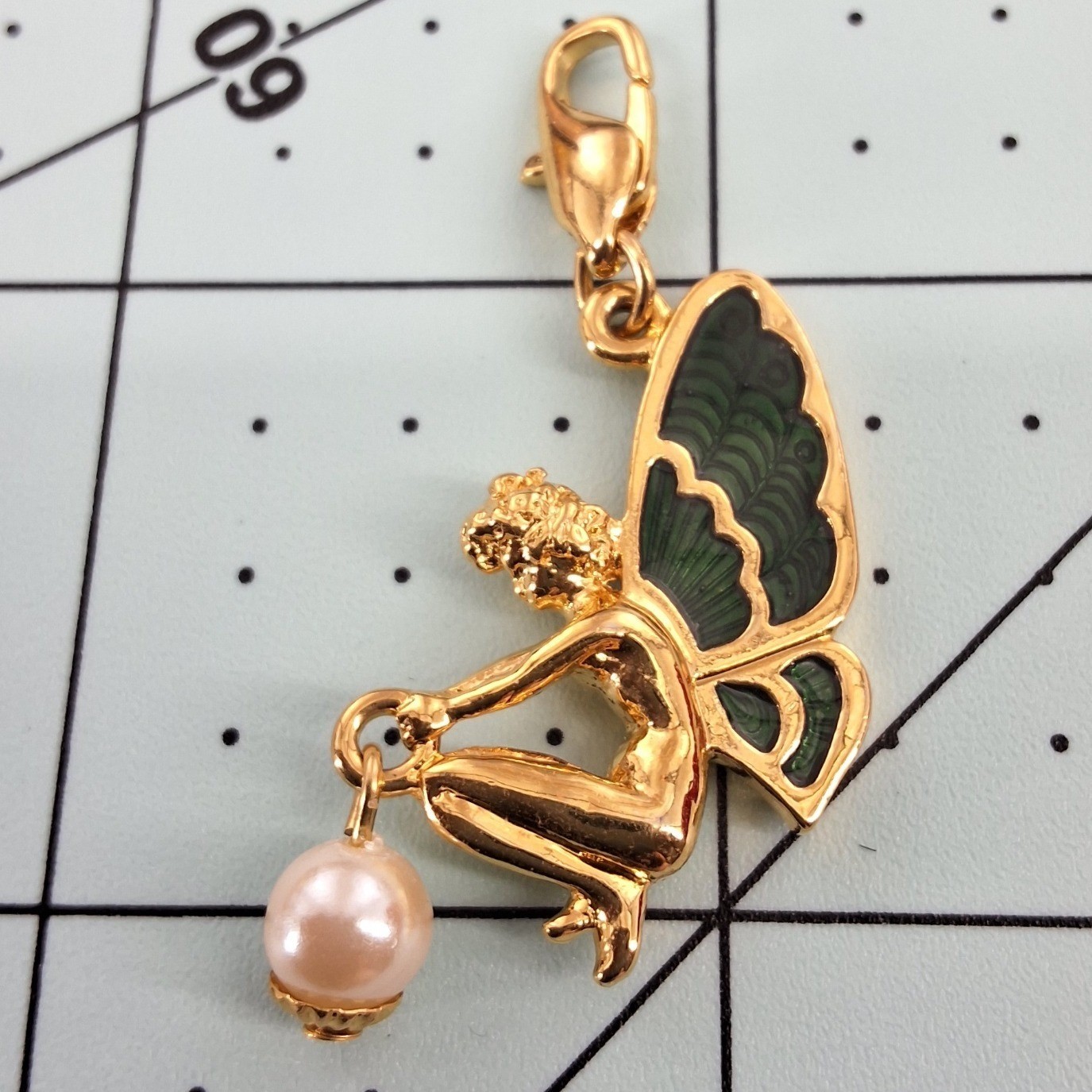 Gold Tone Enamel Cat & Fairy Charm Bracelet Whimsical Fantasy Jewelry - View 8