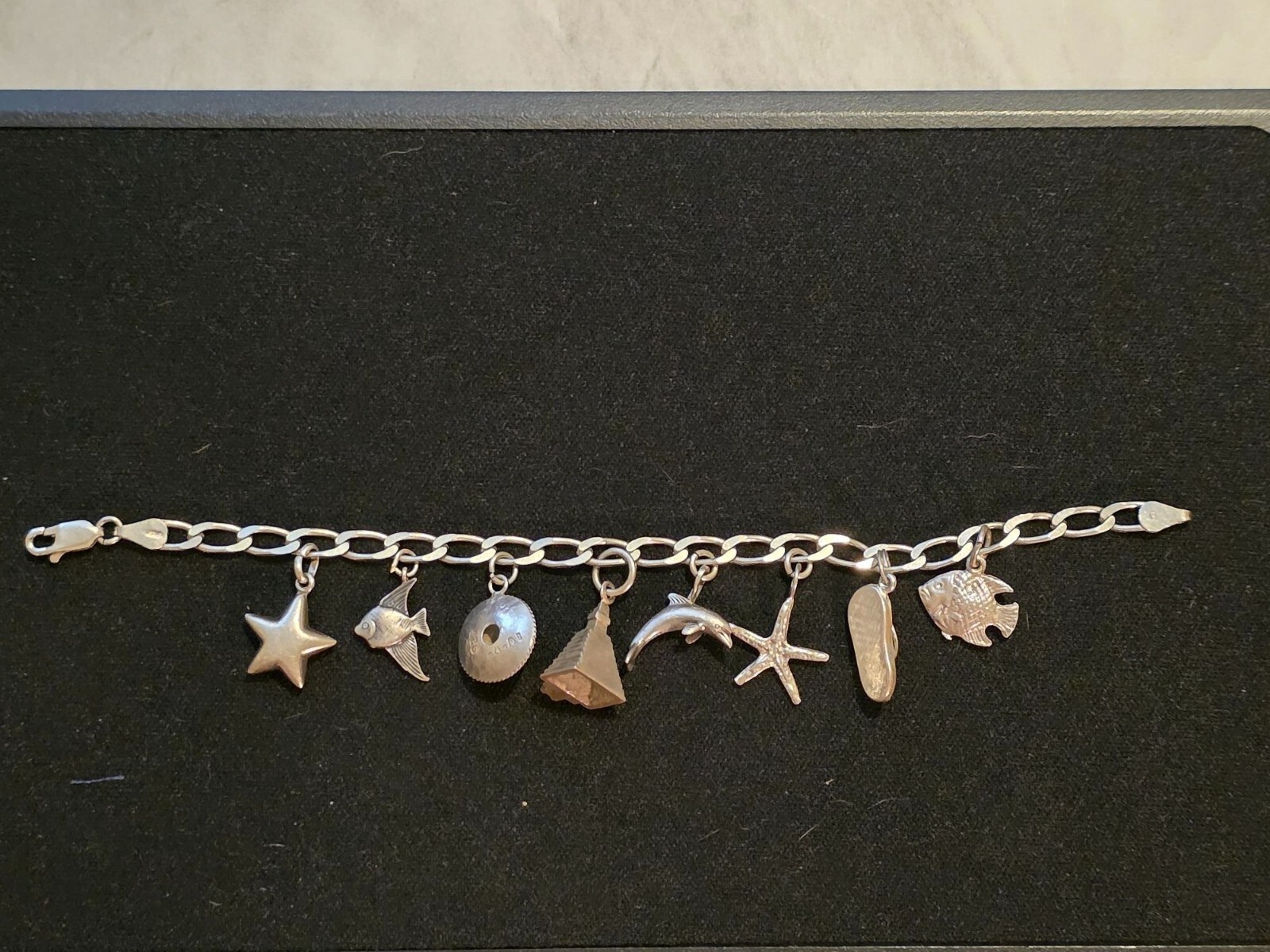 Sterling Silver Mexico Charm Bracelet With Ocean & Travel-Themed Charms - View 13