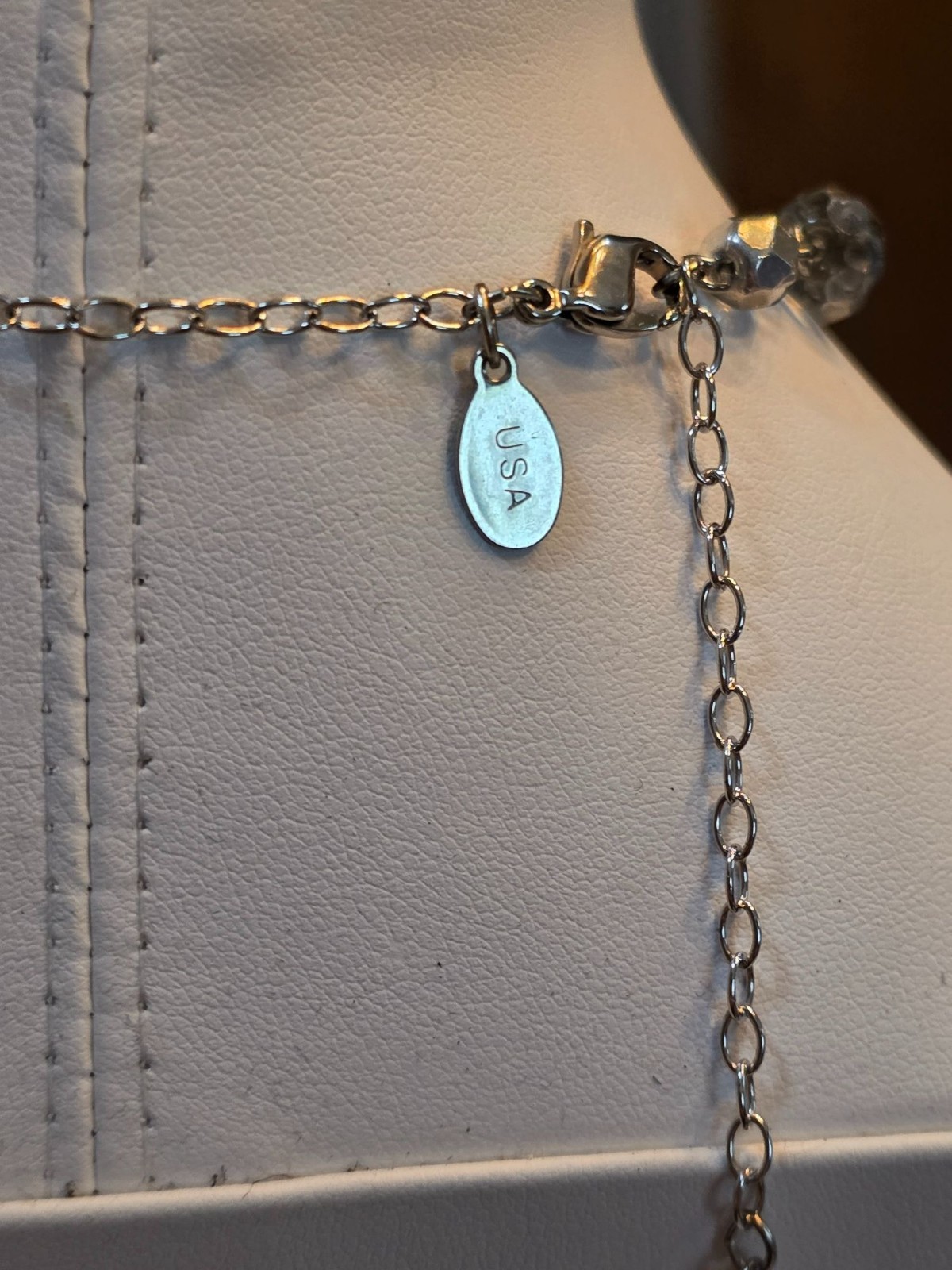 Alexis K. Silver-Tone Chain Necklace With Teardrop‎ Pendant - View 3