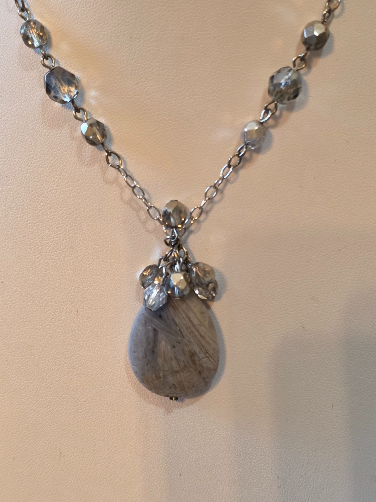 Alexis K. Silver-Tone Chain Necklace With Teardrop‎ Pendant - View 8