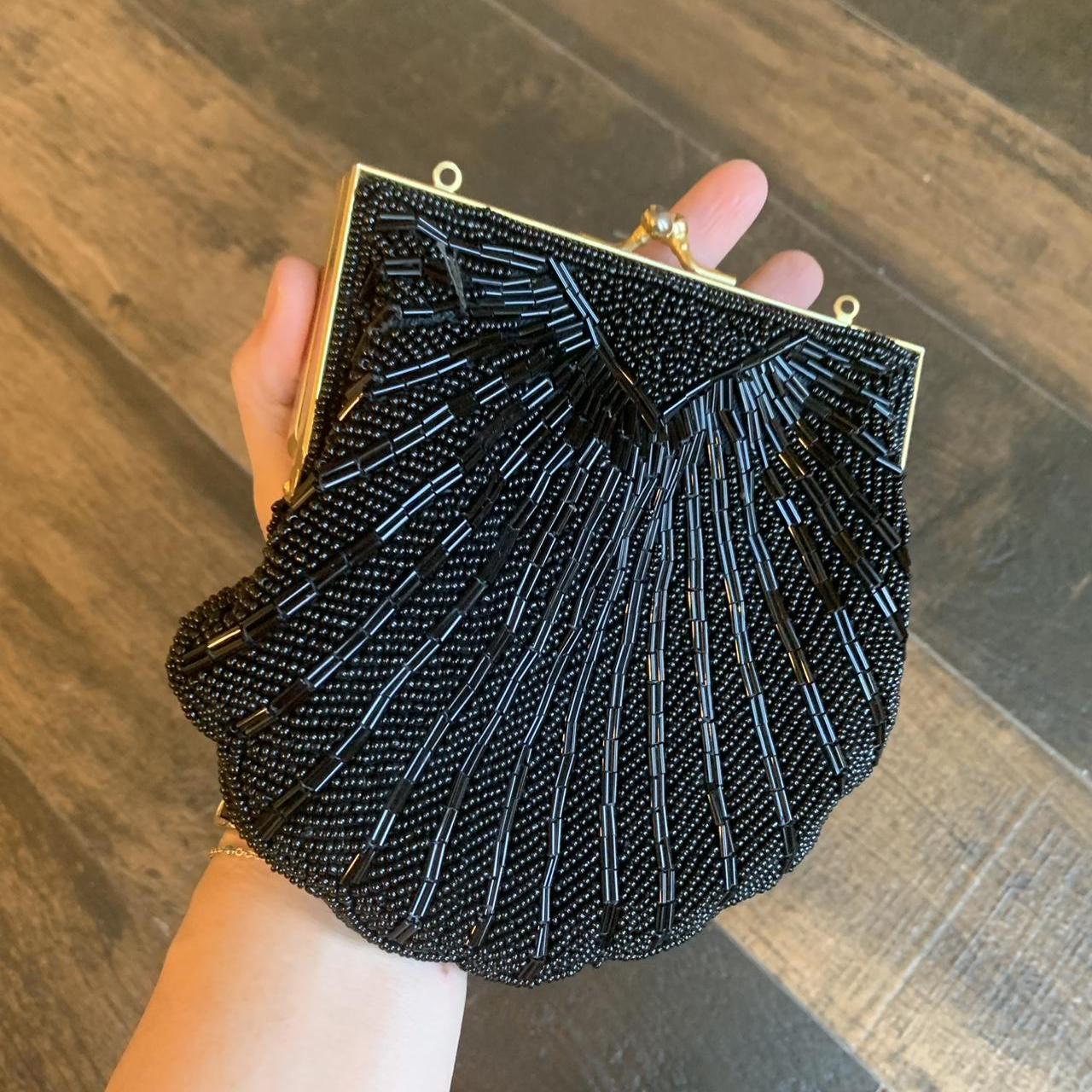 Vintage Beaded Evening Bag With Intricate Design & Chain Strap - View 10