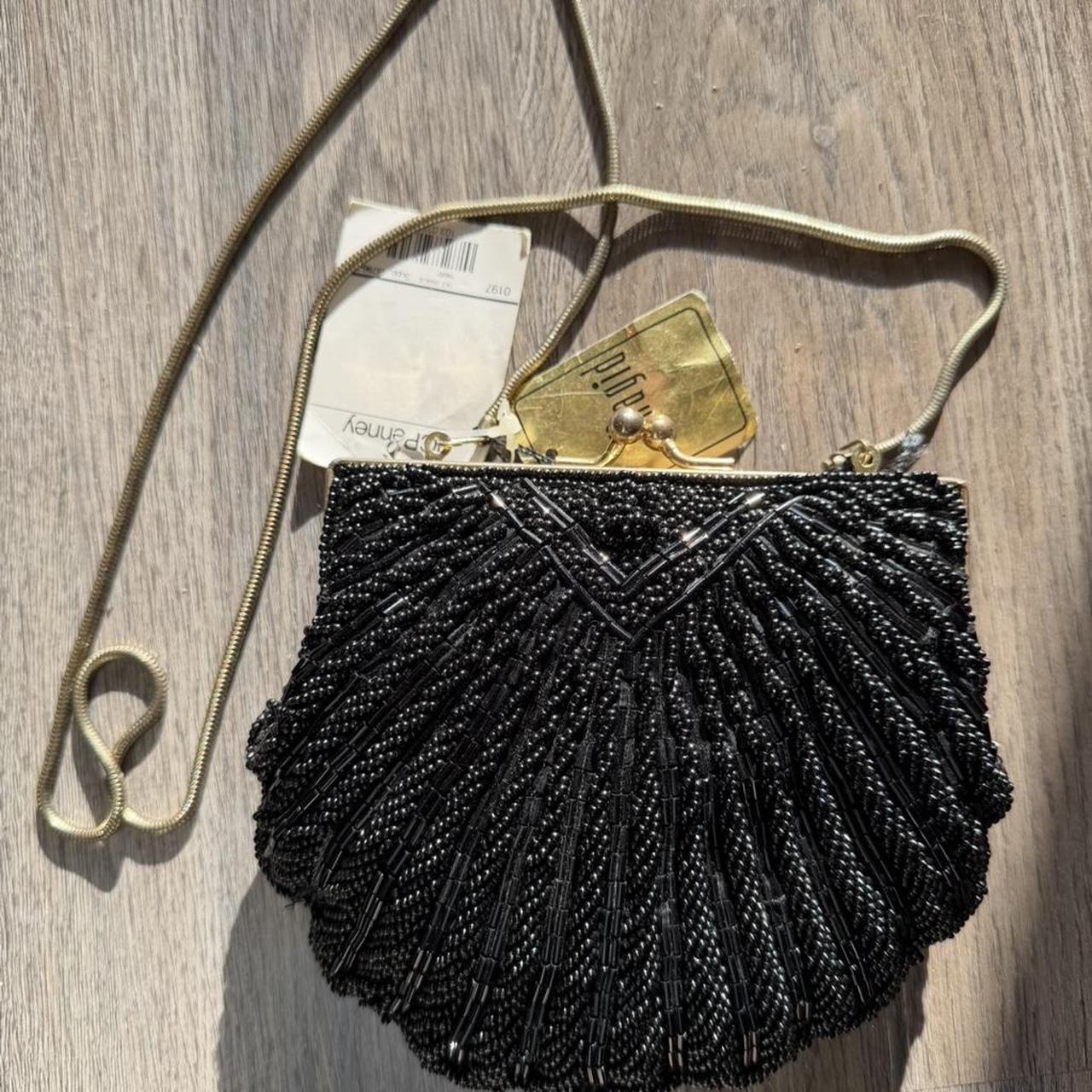 Vintage Beaded Evening Bag With Intricate Design & Chain Strap - View 11