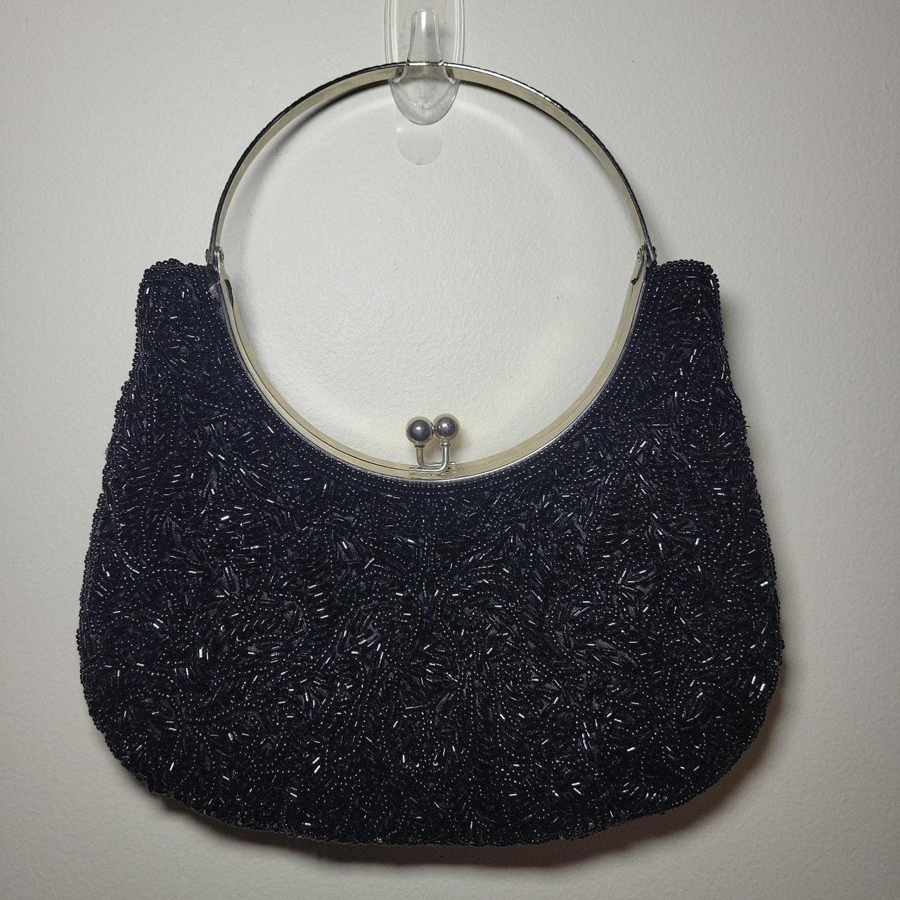 Vintage Beaded Evening Bag With Intricate Design & Chain Strap - View 12