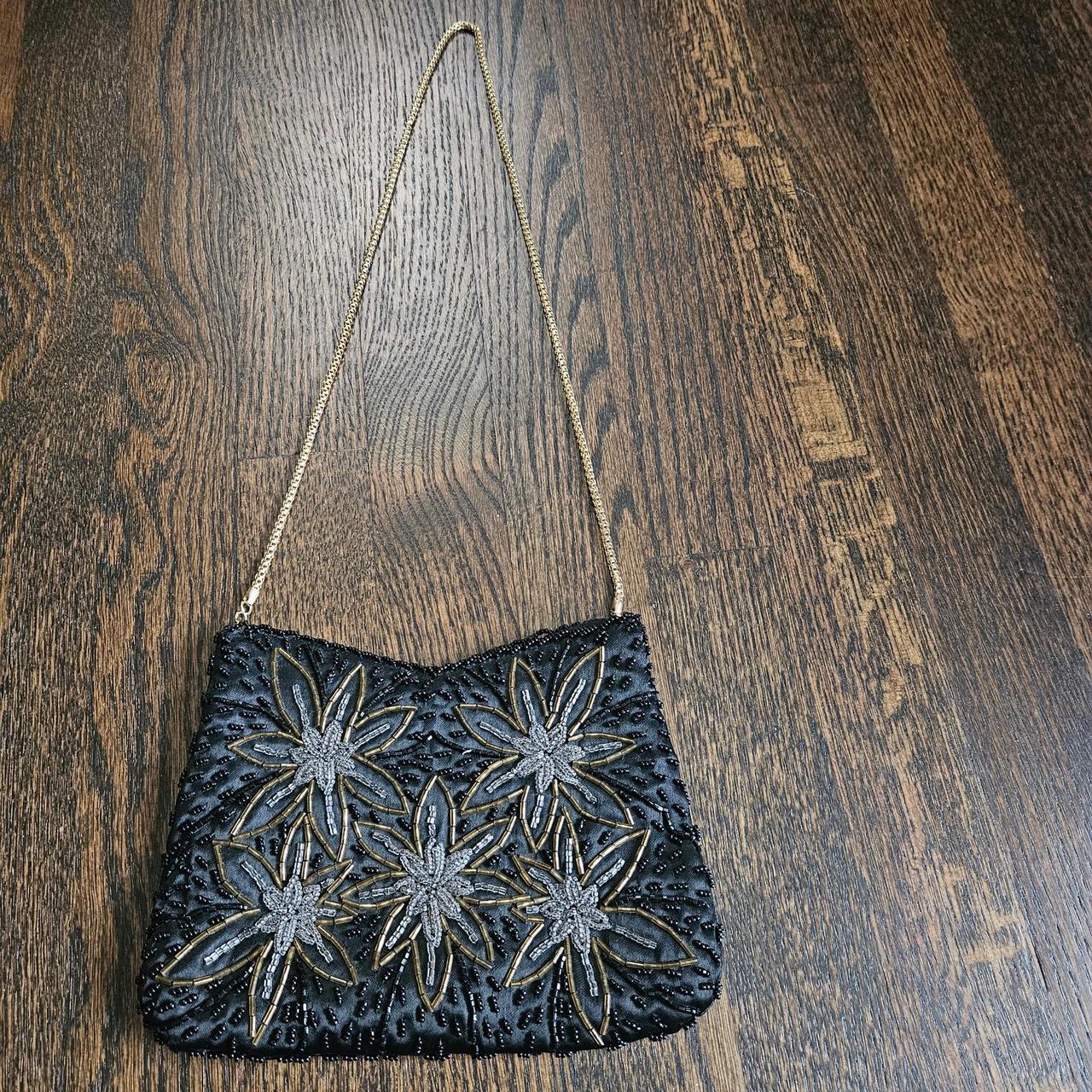 Vintage Beaded Evening Bag With Intricate Design & Chain Strap - View 16