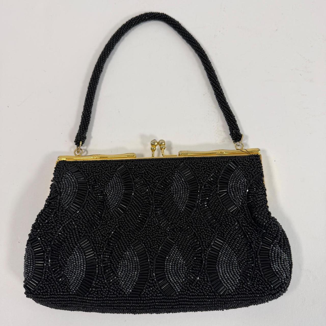 Vintage Beaded Evening Bag With Intricate Design & Chain Strap - View 22