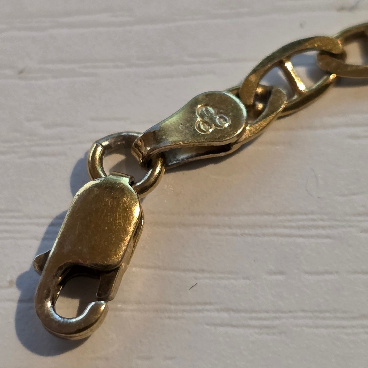 Italian Gold Vermeil 925 Sterling Silver Figaro Chain‎ Bracelet 6.5" 2.5g - View 8