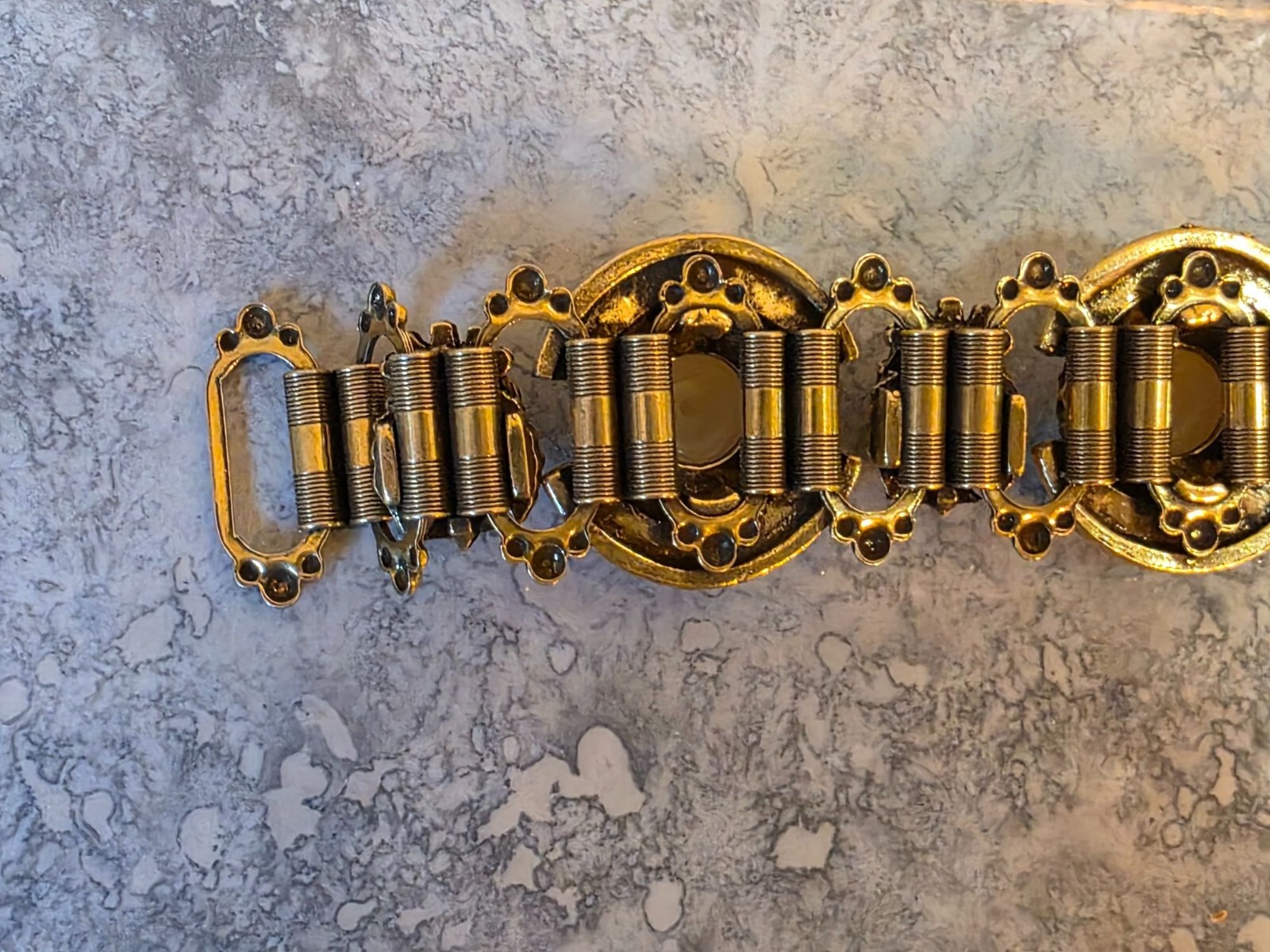 Antique Book Chain Bracelet With‎ Faux Pearl Accents - View 7