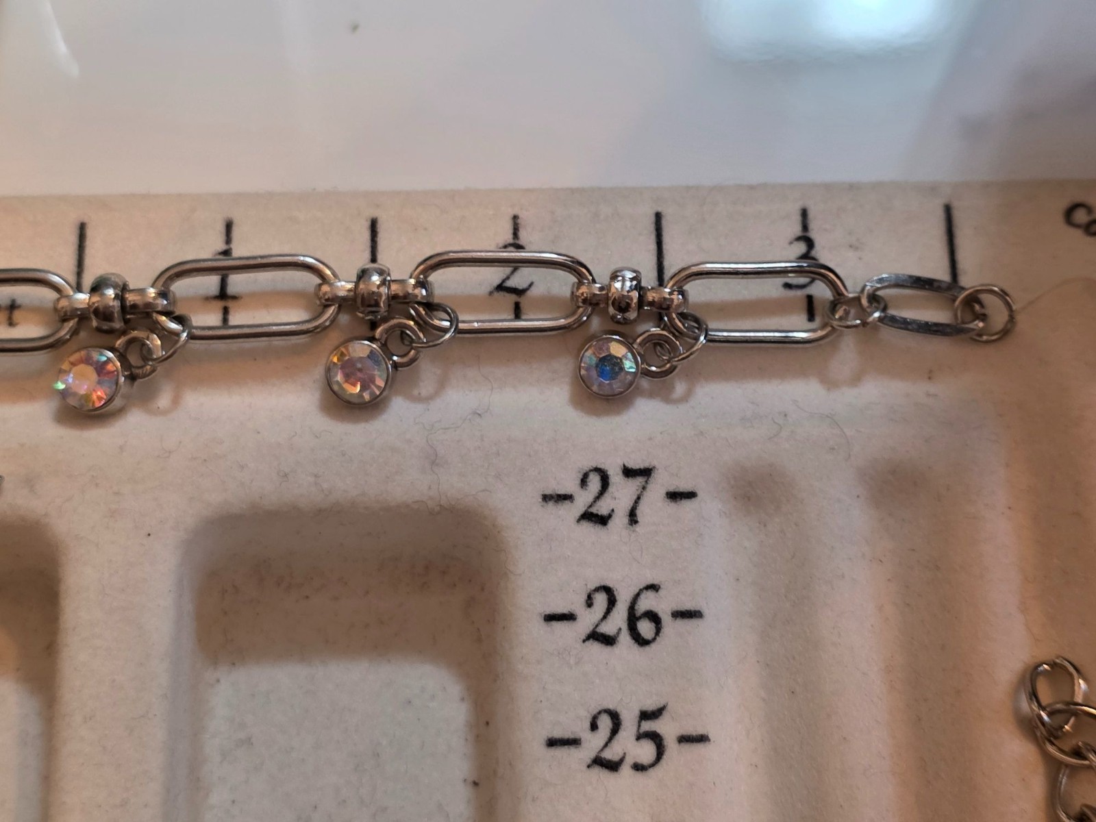 Silver Tone‎ Bracelet With Crystal Charms & "Shine Bright" Star Pendant - View 4