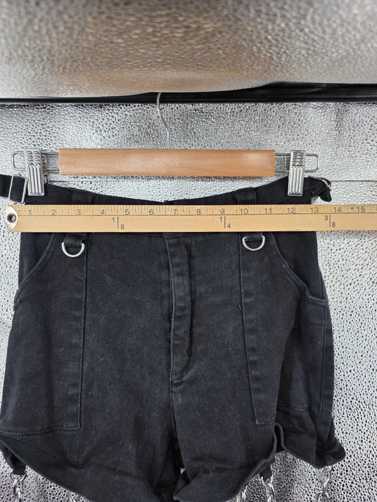 Black Chain-Linked Convertible Pants‎ With Cargo Pockets Size XXS - View 4