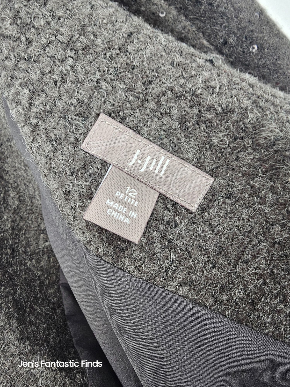 J.Jill‎ Charcoal Sequin Wool Blend Mini Skirt 12 Petite NWOT