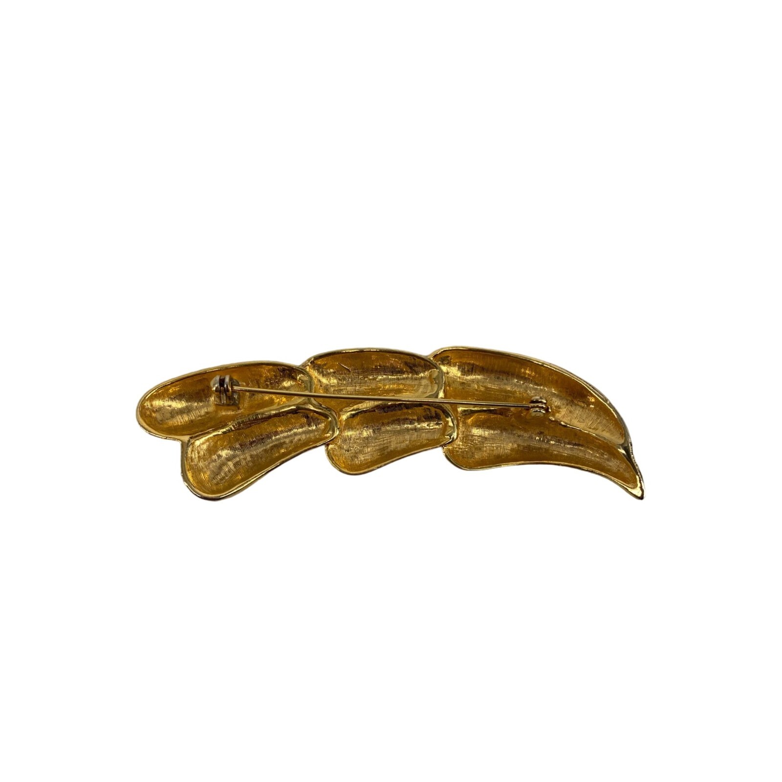 Vintage Unsigned Monet‎ Gold Tone Leaf Brooch Pin