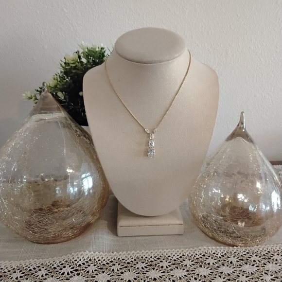 Nadri Faux London Blue Sapphire Necklace & Earring Set Demi Parure - View 20
