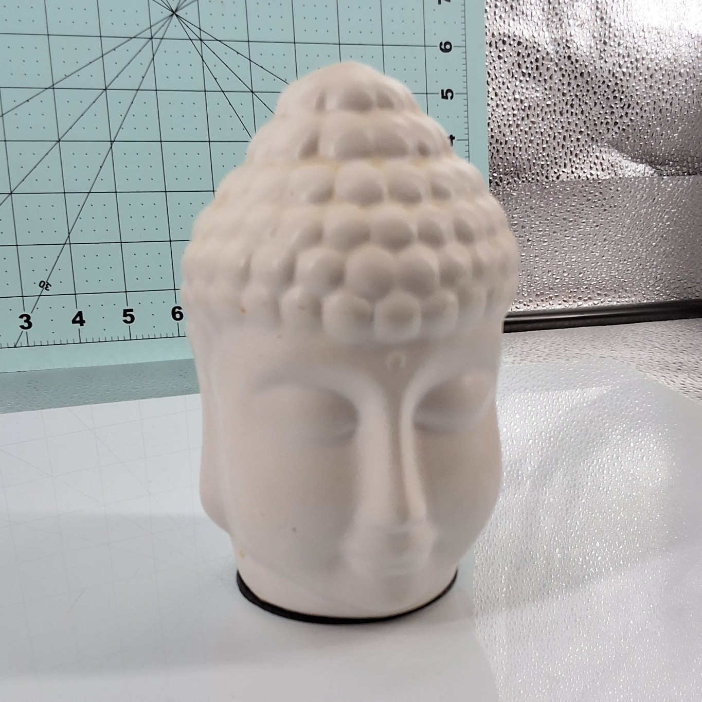 Matte White Ceramic Buddha Head Statue 5" Zen Home Decor Spiritual Bust - View 4