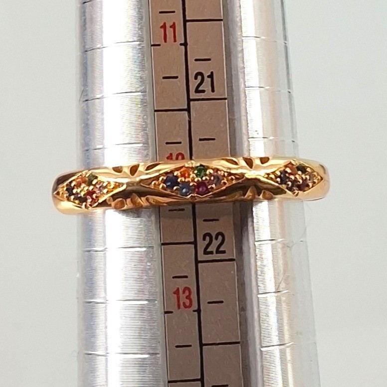 Gold Tone Rainbow Rhinestone Hinged Huggie Hoop Earrings 21mm