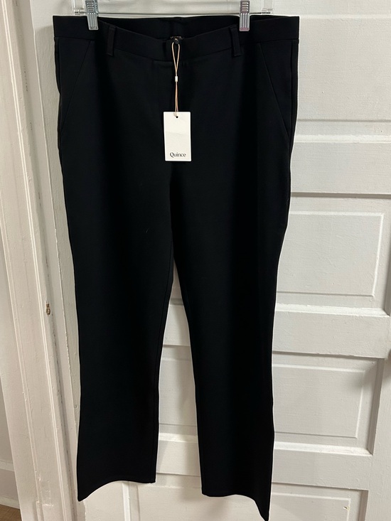 Quince Ultra-Stretch Ponte Straight Leg Pants XL Black Inseam 32 New - View 15