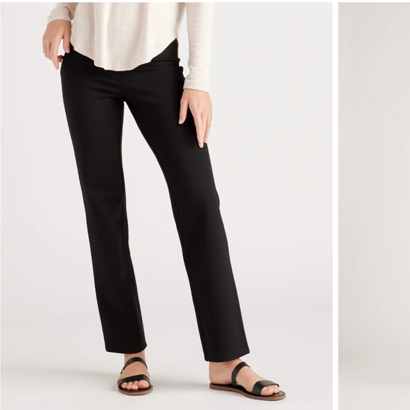 Quince Ultra-Stretch Ponte Straight Leg Pants XL Black Inseam 32 New - View 22