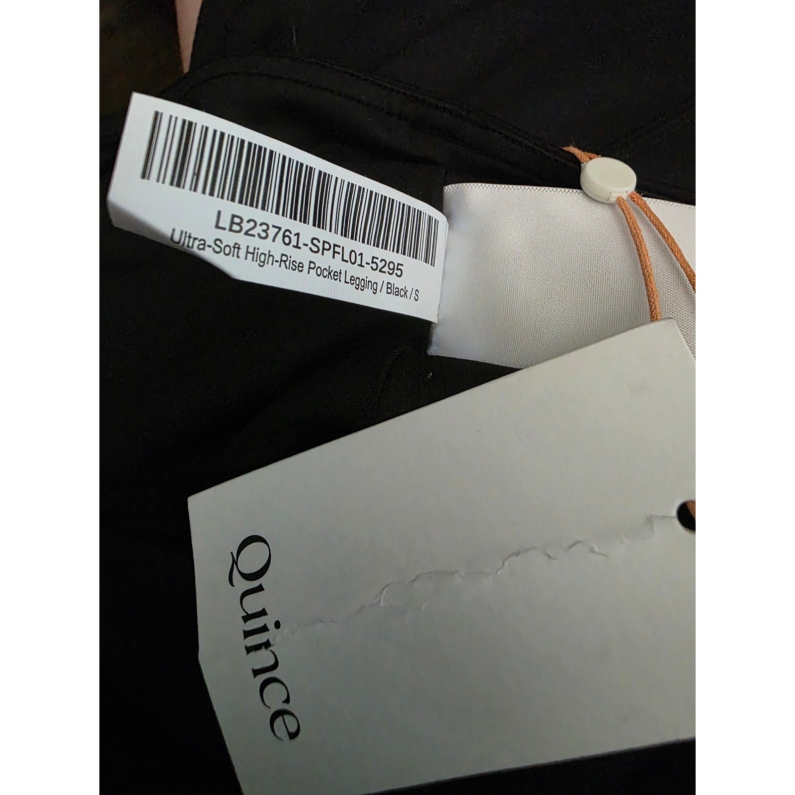 Quince Ultra-Soft High-Rise Pocket Legging Black Small 28 inseam New - View 4
