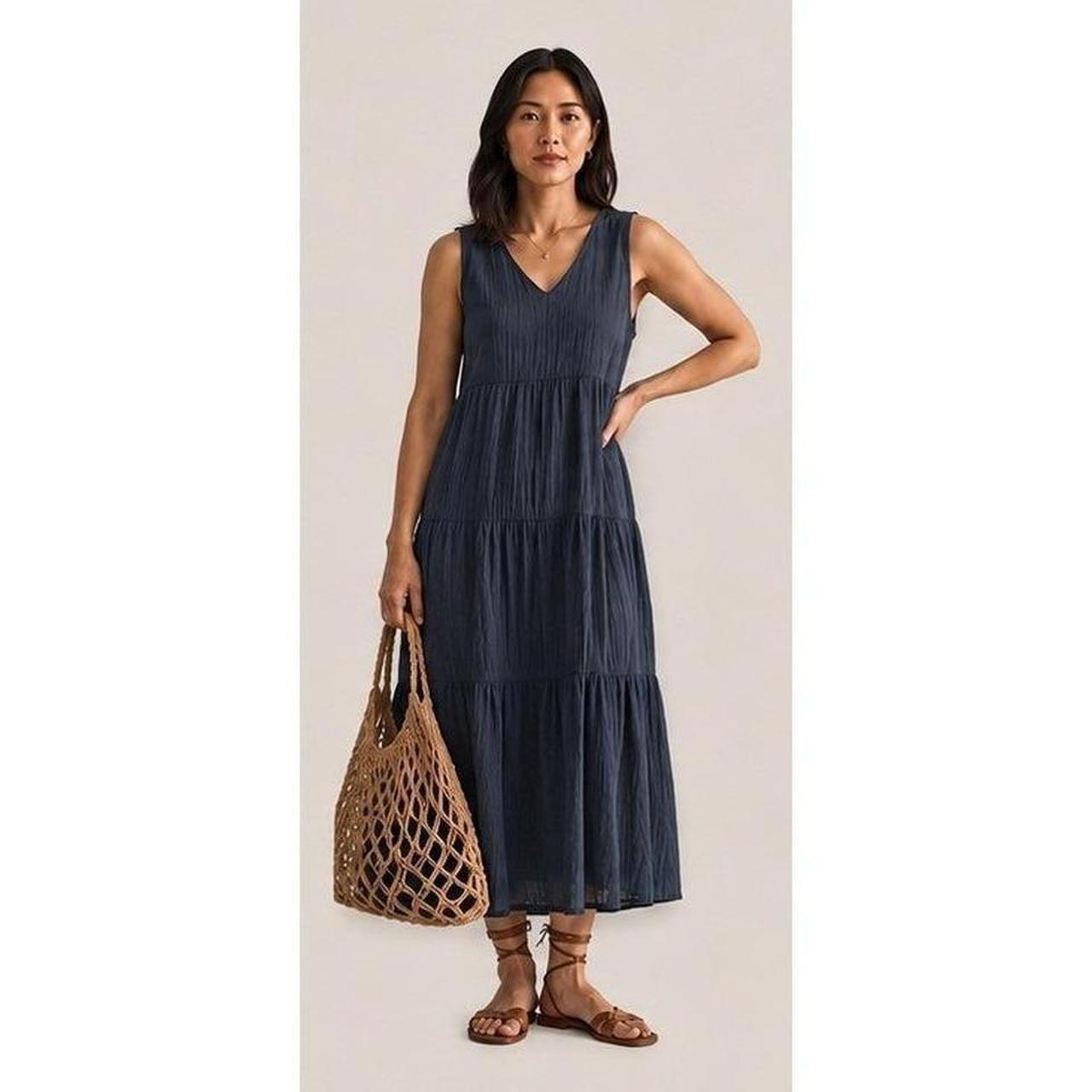 Quince Organic Cotton Gauze Tiered Maxi Dress Wild Cherry Red XL LB96328-RK001 - View 17