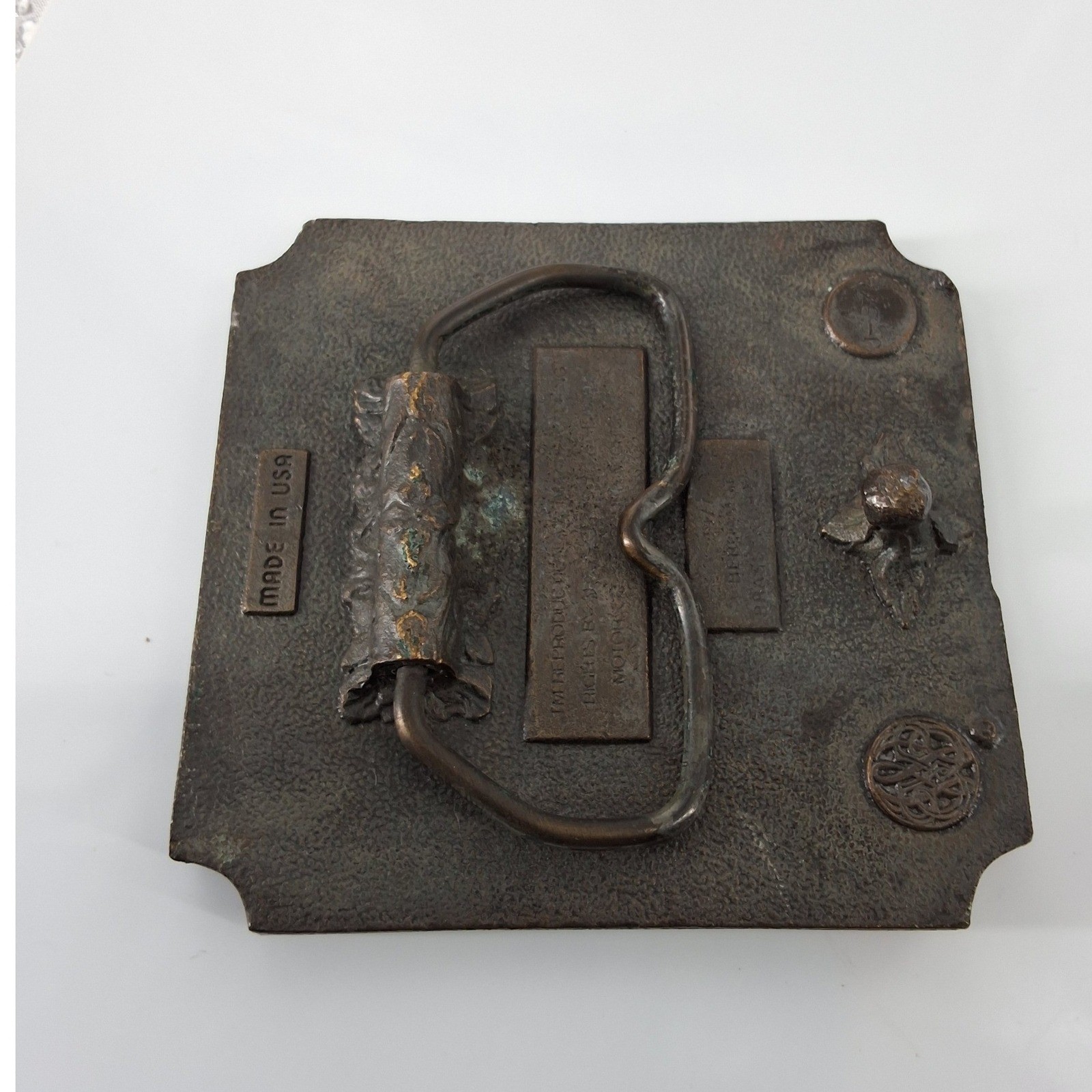 Vintage 1977 Bergamot Brass Works Solid Brass Ford Model T Belt Buckle J-57A