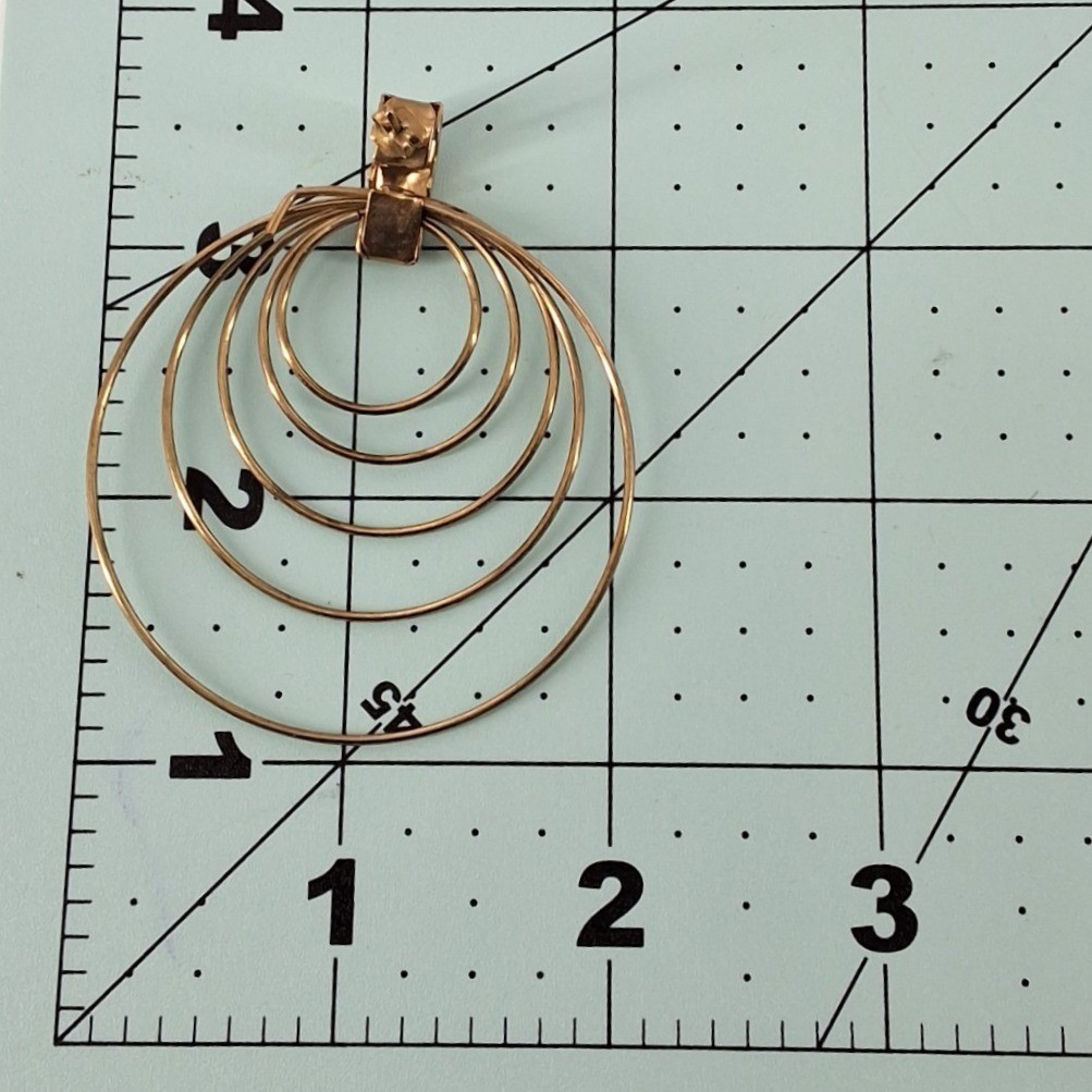 Vintage Gold Tone Multi Hoop Tiered Concentric Circle Drop Statement Earrings